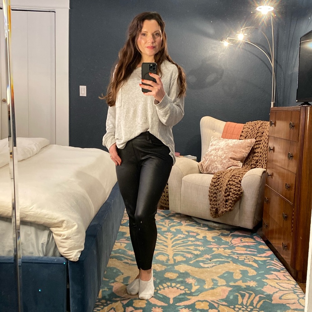 Betabrand vegan leather pants. Small P